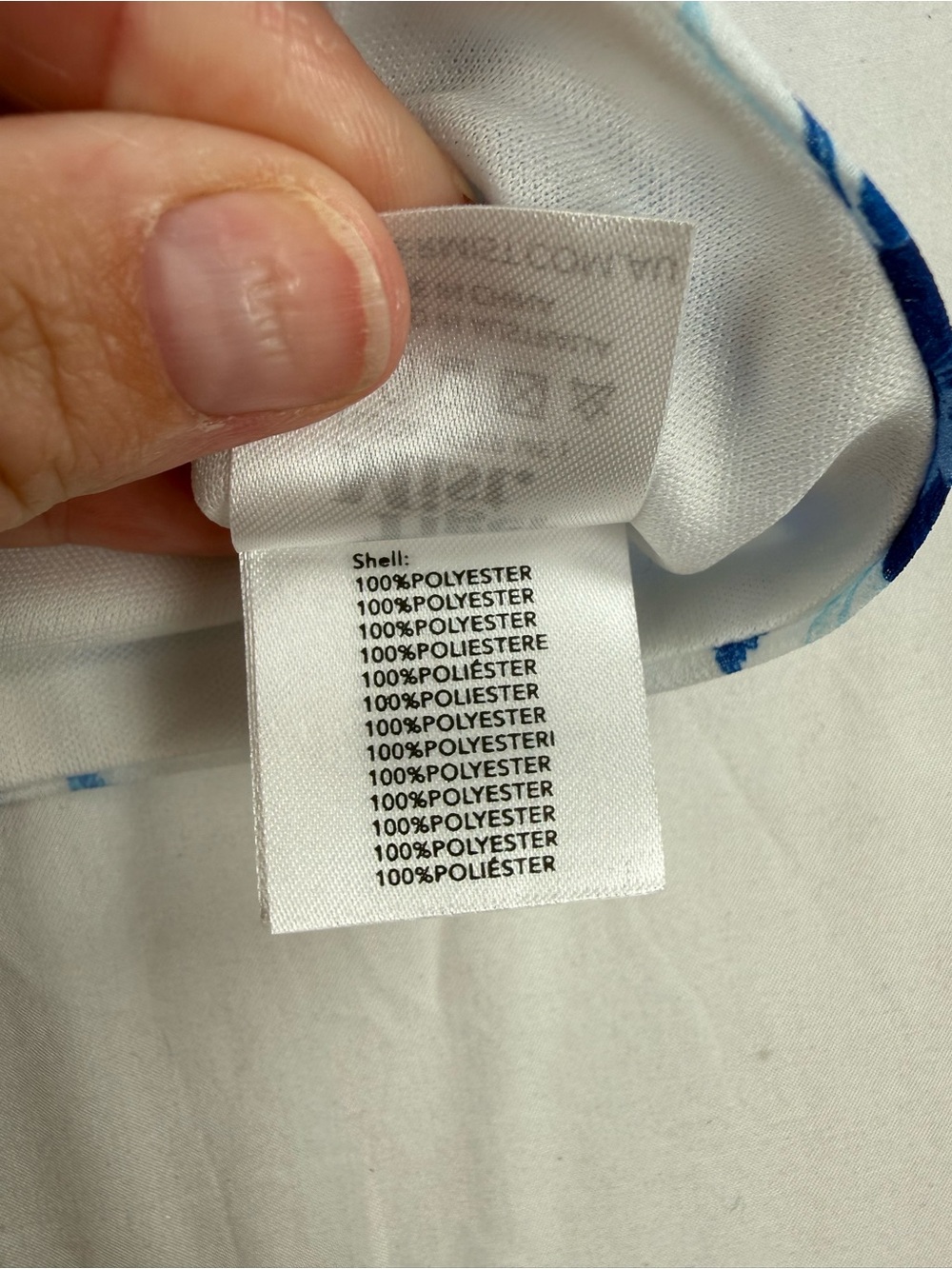 Tiger Mist White and Blue Floral Tie-Front Crop - Picture 5 of 6